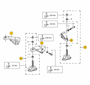 Engine supports Vetus M4.55 M4.56