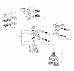 Engine supports Vetus VD4.120 VD4.140 VD6.170 VD6.210