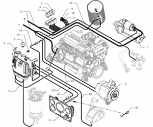 Engine wiring 24V-2p Vetus VD4.120 VD4.140 VD6.170 VD6.210