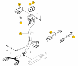 Engine wiring and intermediate cables Vetus M4.56
