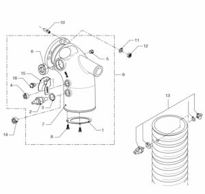 Exhaust elbow Vetus VD4.120 VD4.140