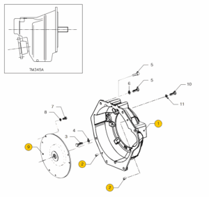 Flywheel housing TM345(A) Vetus M4.55 4.56
