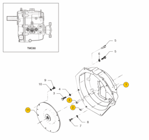 Flywheel housing TMC60 Vetus M4.55 4.56