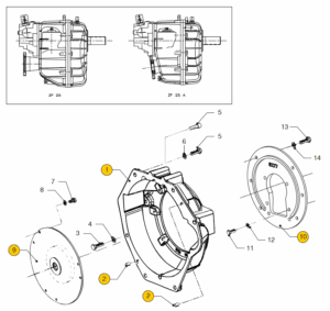 Flywheel housing ZF25 (A) Vetus M4.55 4.56