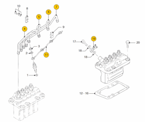 Fuel pipes Vetus M4.55 M4.56