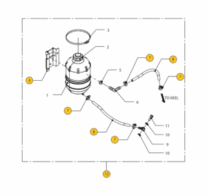 Headertank for keelcooled engines Vetus M4.56