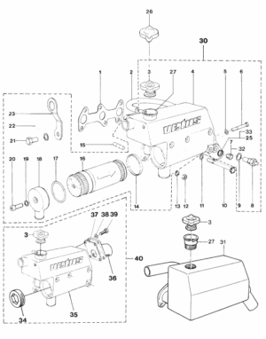 Heat exchanger housing - Manifold Vetus M3.10