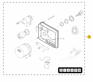Instr. panel model ‘22’ for engine with 2nd alternator, keel cooling Vetus M4.55 4.56