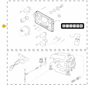 Instr. panel model ‘34’ for engine with 2nd alternator, keel cooling Vetus M4.55 4.56