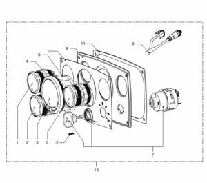 Instrument panel 12V Vetus VD4.120 VD4.140 VD6.170 VD6.210