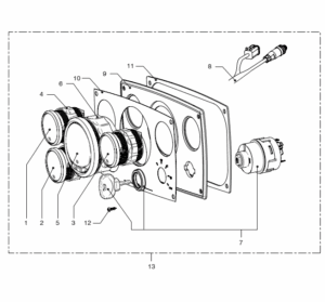 Instrument panel 24V Vetus VD4.120 VD4.140 VD6.170 VD6.210