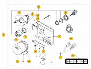 Instrument panel ‘22’ standard Vetus M4.55 4.56