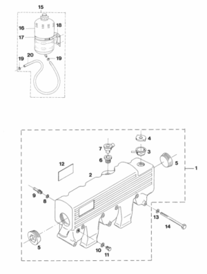  Keelcooler manifold Vetus P4.17 P4.19 P4.42