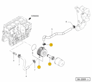 Oil cooler 06-2009 -> Vetus M4.55 M4.56