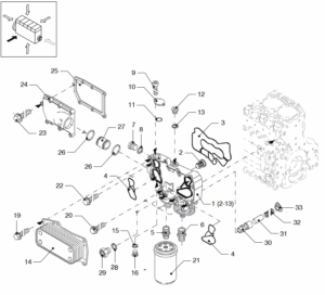 Oil cooler Vetus VD4.120 VD4.140 VD6.170 VD6.210