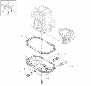 Oil pan Vetus VD4.120 VD4.140 VD6.170 VD6.210