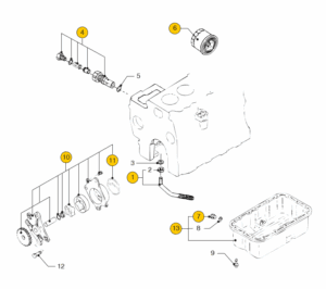 Oil pan + oil pump Vetus M4.55 M4.56