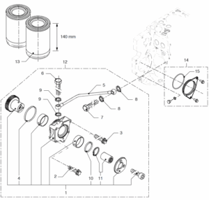 Power take-off A Vetus VD4.120 VD4.140 VD6.170 VD6.210