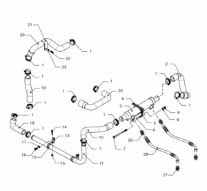 Raw water cooling system Vetus VD4.120 VD4.140
