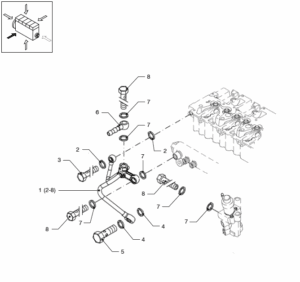 Return fuel line Vetus VD4.120 VD4.140 VD6.170 VD6.210