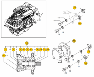 Seawater pump, type 20 Vetus M4.55