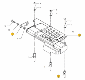 Upper cover keel cooler Vetus M4.56