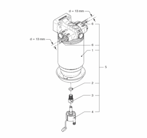 Water separator/filterkit Vetus VD4.120 VD4.140 VD6.170 VD6.210