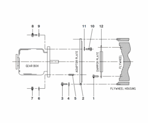 Mounting parts gearbox ZF68IV PMR Vetus VD4.120 VD4.140 VD6.170 VD6.210