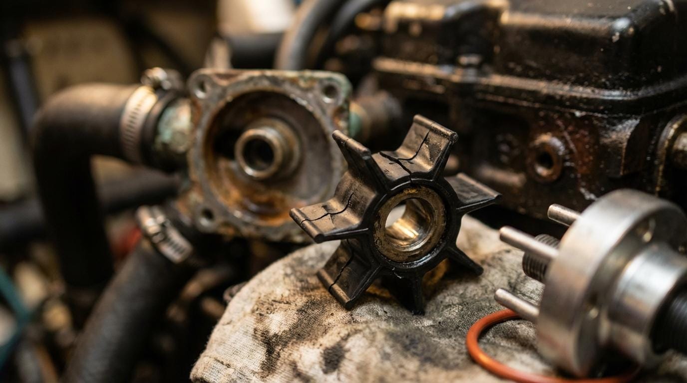 skifte impeller søvandspumpe