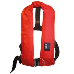 1852 Classic automatisk redningsvest 150N rød m/harness (ISO 12402-3). Køb sikker oppustelig vest til sejlads nu. Hurtig leve