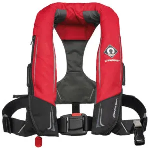 Crewsaver Crewfit 180N Pro rød redningsvest med 180N opdrift og EXOLOK. Kompakt, med UML Pro Sensor og AIS-fæste. Køb nu til 