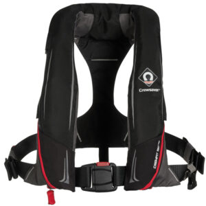 Crewsaver Crewfit 180N Pro redningsvest i sort. 180 N opdrift, EXOLOK og UML Pro Sensor. Køb sikker, kompakt vest til sejlads