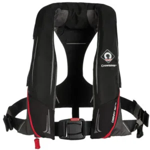 Crewsaver Crewfit 180N Pro redningsvest i sort. 180 N opdrift, EXOLOK og UML Pro Sensor. Køb sikker, kompakt vest til sejlads