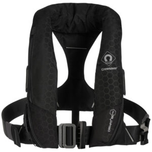 Crewsaver Crewfit Plus 180N Pro – oppustelig redningsvest med EXOLOK, nødlys og hætte. Vælg harness eller non-harness. Se var