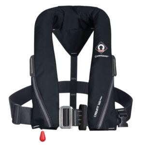 Crewsaver Crewfit 165N Sport Harness, Sort – oppustelig redningsvest med harness, UML MK5 og EXOLOK. Passer fra 40 kg. Køb nu
