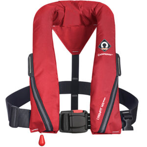 Crewsaver Crewfit 165N Sport Rød – oppustelig redningsvest til brystmål 70–155 cm. Høj opdrift og EXOLOK-sikring. Køb nu for 