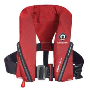 Crewsaver Crewfit 150N Junior redningsvest til 20–50 kg. ISO 12402-3 og UML MK5 automatisk udløsning. Køb nu.