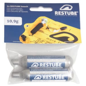 Restube patron 10,9 g (2 stk) til Restube Beach oppustelig redningsbøje. Originale CO2-patroner. Køb nu og hav altid reserve 