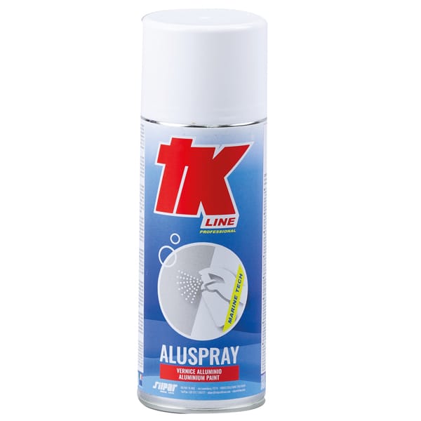 TK Aluspray 400ml – korrosionsbeskyttende metalspray til motor og svejseefterbehandling. Køb nu til mindre reparationer ombor