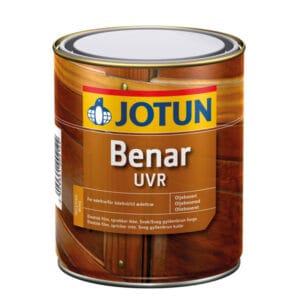 Jotun Benar UVR olie beskytter ædle træsorter mod solens misfarvning. 0,75 L, gyldenbrun. Køb nu - hold træet pænt og velplej