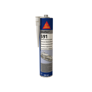 Sikaflex 591 er en mug-resistent hybridfugemasse til båd og marine miljøer. Overmalbar, lav emission og fås i hvid, sort og grå. 300 ml.