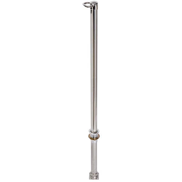 Vandski trækstang Ø40x2mm 120cm i rustfri stål med forkromet messing bundbase. Køb nu – klar til dækmontering. Bestil i dag!