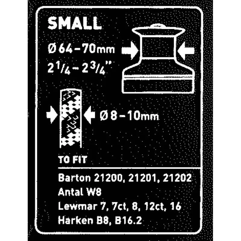 Barton Wincher er en gummistøbt spilwincher, der konverterer standard spil til self-tailing. Vælg mellem størrelserne Small, Medium, Large og X Large.