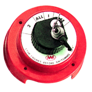 Køb en batteriomskifter 250 A med nøgle til effektiv strømstyring ombord. Ideel til både med flere batterier. Bestil nu!