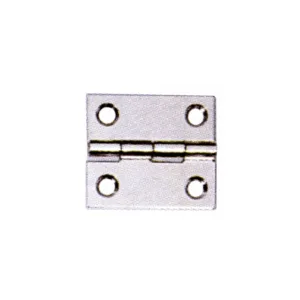 Bladhængsel i rustfrit stål fås i 3 varianter med LxBxH: 51 x 39 x 1,5 mm, 51 x 45 x 1,5 mm, 51 x 51 x 1,5 mm.