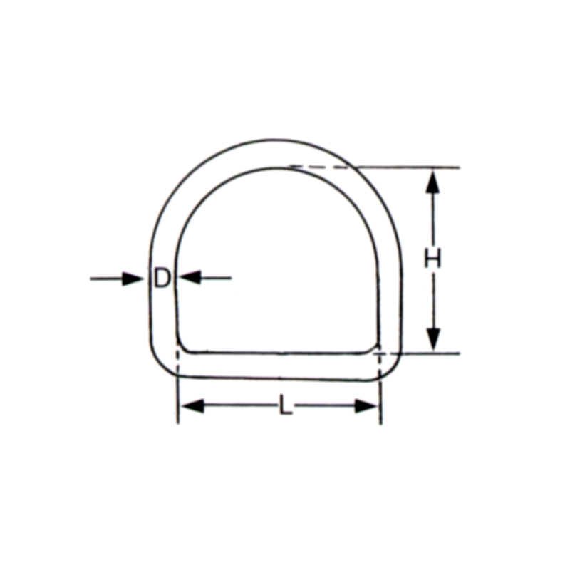 D-Ring fås i 8 varianter med Mål: 5 x 35 x 32 mm, 5 x 40 x 37 mm, 5 x 50 x 47 mm, 6 x 45 x 37 mm, 6 x 50 x 47 mm, 8 x 50 x 47 mm, 8 x 60 x 57 mm, 9 x 60 x 57 mm