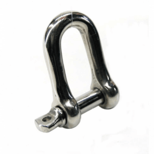 D-sjækel rustfrit stål A2 AISI304 fås i 10 varianter med Bolt Diam: 20 mm, 18 mm, 16 mm, 14 mm, 4 mm, 5 mm, 6 mm, 8 mm, 10 mm, 12 mm.