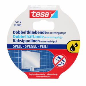 Køb Tesa dobbeltklæbende tape 19 mm til permanent montering. Fugtresistent og stærk tape til brug ombord. Bestil nu!