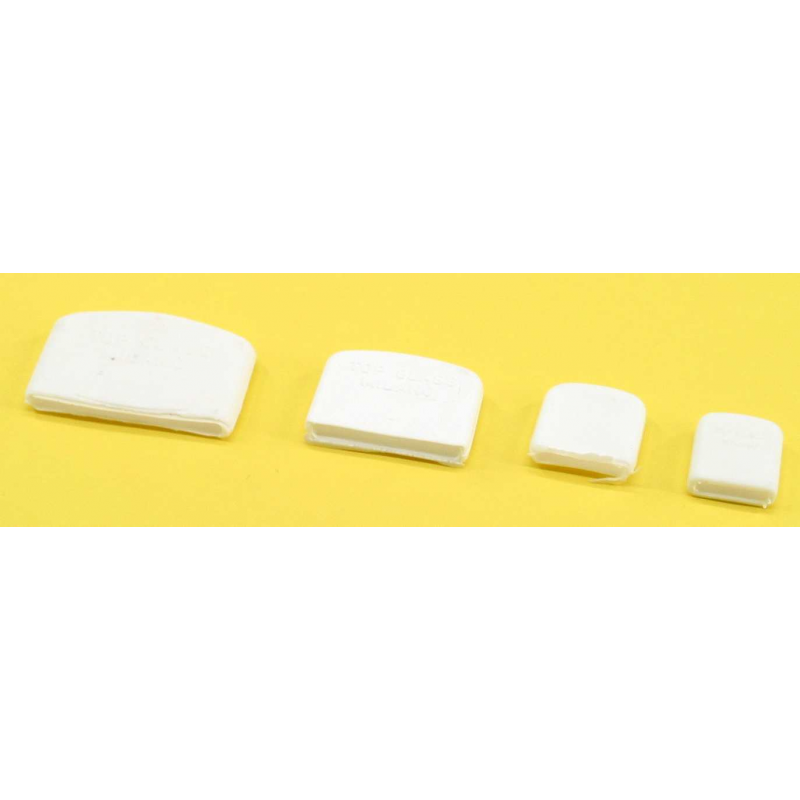 Endestop til sejlpind fås i 2 varianter med Tvaersnit: 15x3 mm, 41x5 mm.