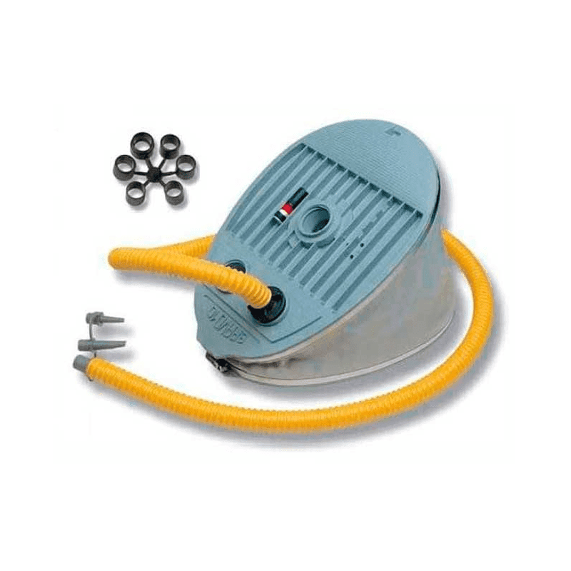 Køb Bravo fodpumpe med dobbeltkammer til effektiv oppumpning af vandsport. Optimal kontrol med trykindikator. Bestil nu!